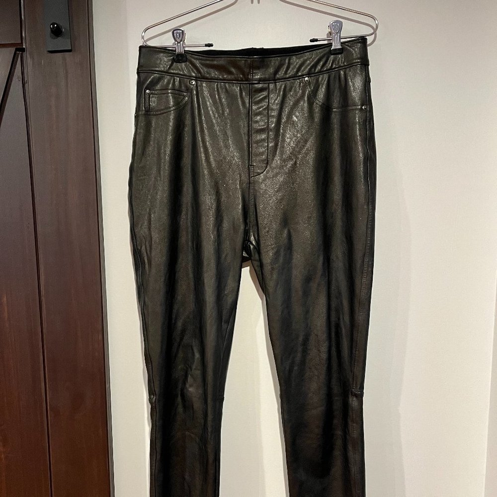 Spanx Leather Like Skinny Ankle Pants